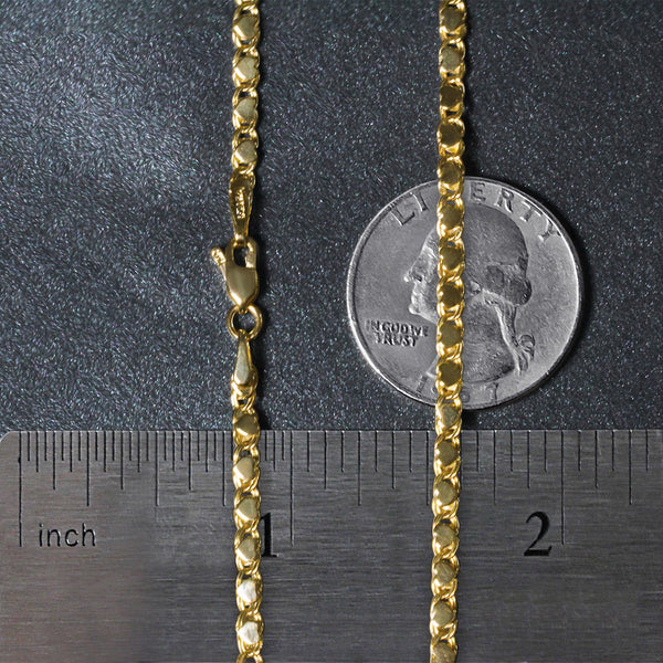 14k Yellow Gold Heart Chain (3.00 mm)