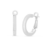 Sterling Silver Flat Wide Hoop Earrings thumbnail 2