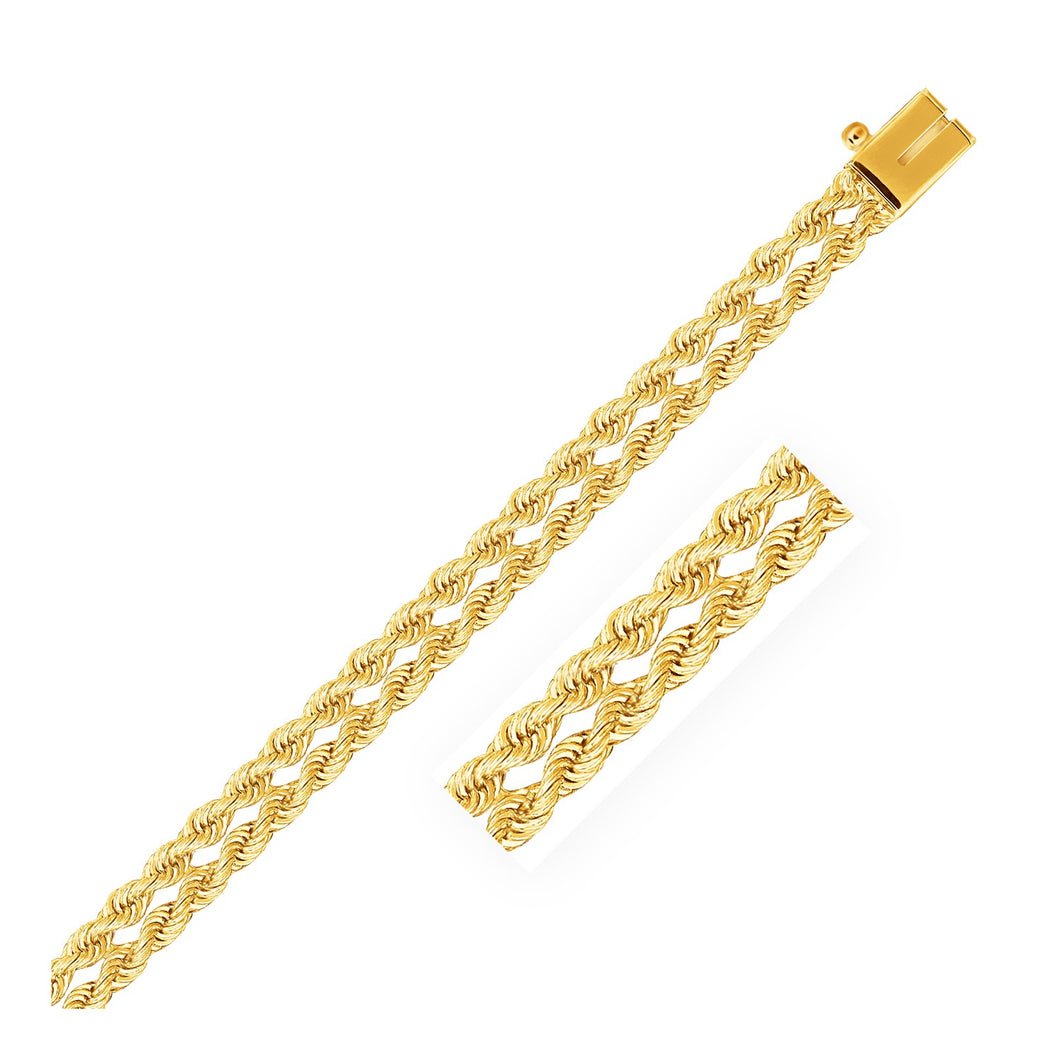 14k Yellow Gold Dual Row Rope Bracelet  (4.80 mm)