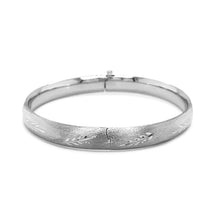 Load image into Gallery viewer, Classic Floral Carved Bangle in 14k White Gold (8.00 mm)