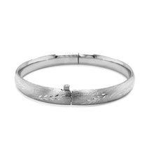 Load image into Gallery viewer, Classic Floral Carved Bangle in 14k White Gold (8.00 mm)