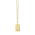 14K yellow gold Star of David tag pendant necklace with polished finish