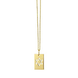 Star of David Tag Pendant Necklace in 14K Yellow Gold thumbnail 1
