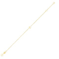 14K yellow gold mini initial E bracelet on a fine cable chain