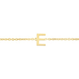 14K Yellow Gold Mini Initial E Bracelet thumbnail 3
