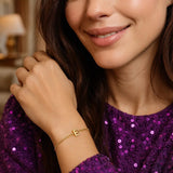 14K Yellow Gold Mini Initial E Bracelet thumbnail 4