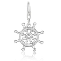 Sterling Silver Ship Steering Wheel Charm