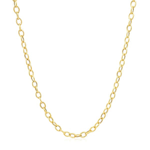 14k Yellow Gold Pendant Chain with Textured Links (2.50 mm)