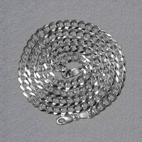 Rhodium Plated Sterling Silver Curb Style Chain (4.70 mm)