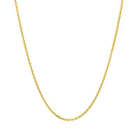 14k Yellow Gold Diamond Cut Cable Link Chain (1.30 mm)