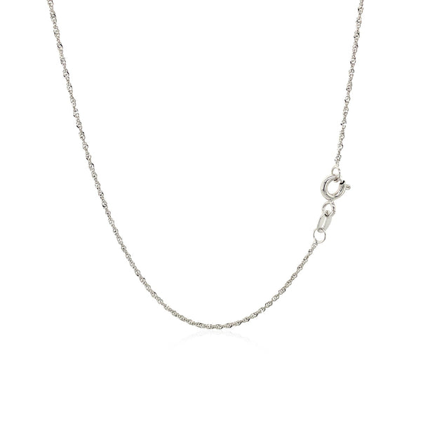 10k White Gold Singapore Chain  (1.10 mm)