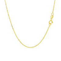 14k Yellow Gold Diamond-Cut Bead Chain (0.90 mm)