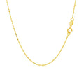 14K yellow gold bead chain with diamond-cut faceted beads at 0.90 mm