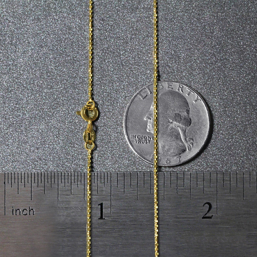 14k Yellow Gold Diamond-Cut Bead Chain (0.90 mm)