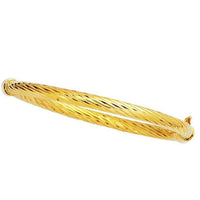 14k Yellow Gold Polished Cable Motif Bangle (5.00 mm)