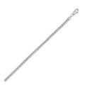14K white gold ice barrel chain with faceted diamond-cut links, 3.14 mm