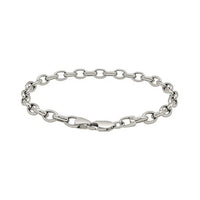 14k White Gold Oval Rolo Bracelet  (4.60 mm)