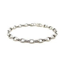 Load image into Gallery viewer, 14k White Gold Oval Rolo Bracelet  (4.60 mm)