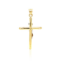 14k Two Tone Gold Cross Pendant