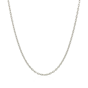 14k White Gold Round Cable Link Chain (1.50 mm)