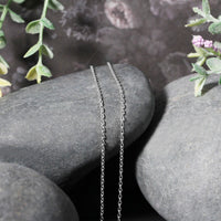 14k White Gold Oval Cable Link Chain (1.50 mm)