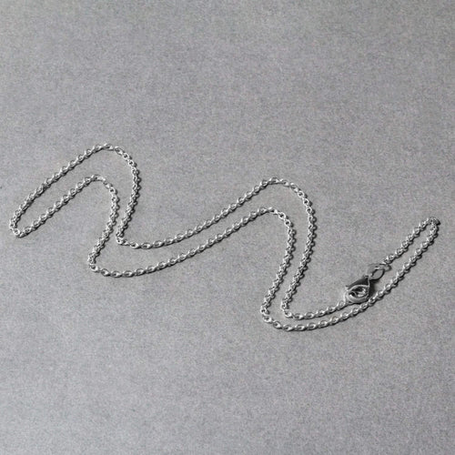 14k White Gold Oval Cable Link Chain (1.50 mm)