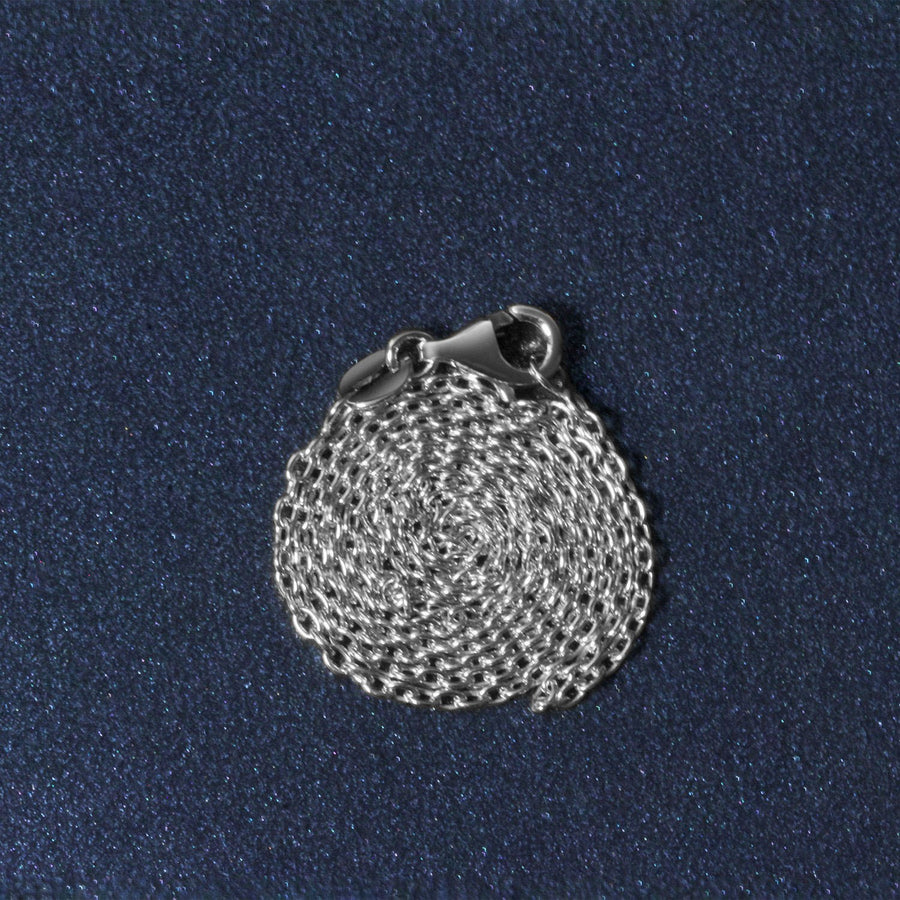 14k White Gold Oval Cable Link Chain (1.50 mm)