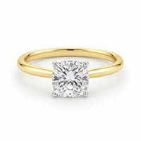 1.50Ct Cushion Lab Grown IGI G/VS1 Diamond Ring in 10K Yellow Gold