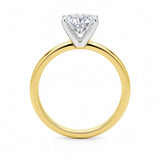 1.50Ct Cushion Lab Grown IGI G/VS1 Diamond Ring in 10K Yellow Gold thumbnail 4