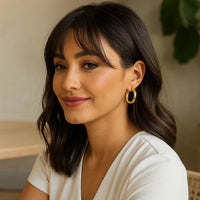 14k Yellow Gold Polished Hoop Earrings (5x30 mm)
