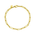 14K yellow gold mini paperclip chain bracelet, 3.20 mm, with lobster clasp