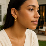 14k Yellow Gold Fancy Omega Hoops thumbnail 4