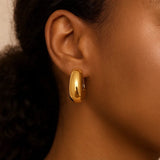 14k Yellow Gold Fancy Omega Hoops thumbnail 5