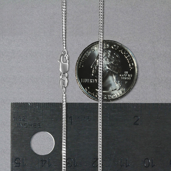 14k White Gold Gourmette Chain (1.40 mm)