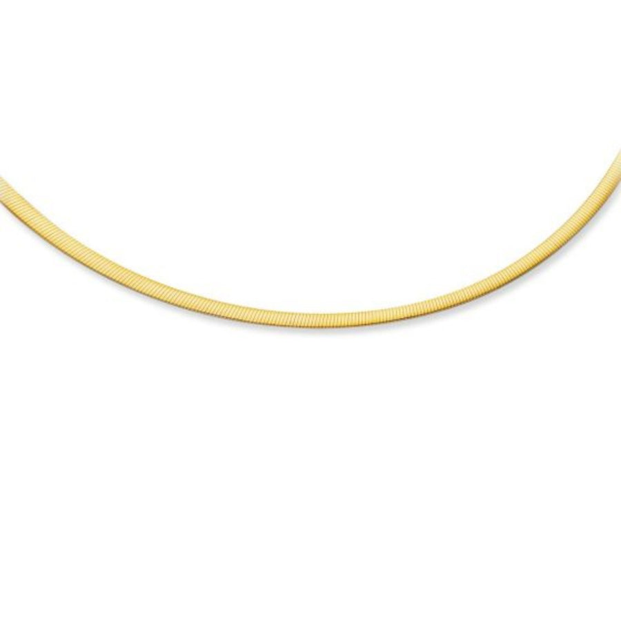 3.0 mm 14k Two Tone Gold Reversible Omega Necklace