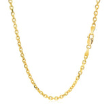 18k Yellow Gold Diamond Cut Cable Link Chain (2.60 mm) thumbnail 3