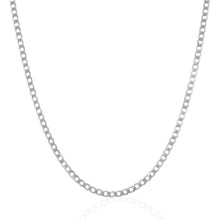 Load image into Gallery viewer, Rhodium Plated Sterling Silver Curb Style Chain (3.00 mm)