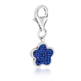 Sterling silver star charm with blue-tone crystal accent stones thumbnail 1