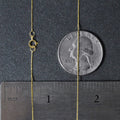 10K yellow gold classic box chain in a fine 0.45 mm gauge