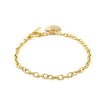 Load image into Gallery viewer, Toggle Bracelet with Heart Charm in 14k Yellow Gold (4.80 mm)