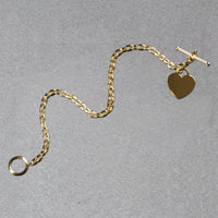 Toggle Bracelet with Heart Charm in 14k Yellow Gold (4.80 mm)