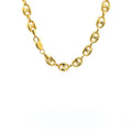 14K yellow gold puffed mariner link chain, 6.80 mm width