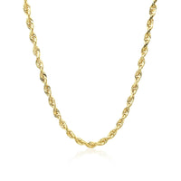 10k Yellow Gold Solid Diamond Cut Rope Chain (3.00 mm)