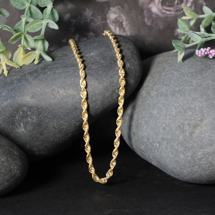 10k Yellow Gold Solid Diamond Cut Rope Chain (3.00 mm)