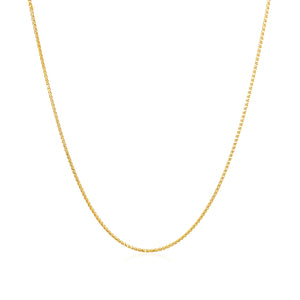 14k Yellow Gold Diamond Cut Round Wheat Chain (0.60 mm)