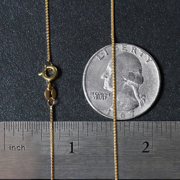 14k Yellow Gold Diamond Cut Round Wheat Chain (0.60 mm)