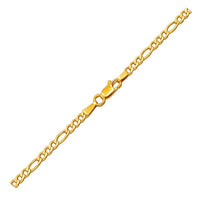 14k Yellow Gold Solid Figaro Bracelet (2.80 mm)