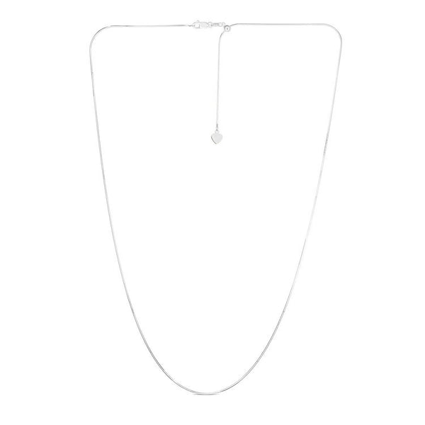 14k White Gold Adjustable Snake Chain (0.80 mm)