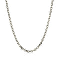 14K white gold cable link chain with diamond-cut faceting, 2.90 mm