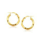 14K Yellow Gold Classic Twist Hoop Earrings (3/4 inch Diameter) thumbnail 1
